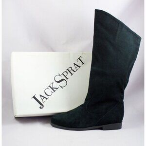 Jack Sprat Womens Black Suede Mid-Calf Scrunch Boots Size 7.5M